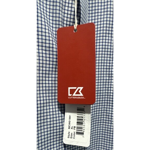 Cutter & Buck UNIVERSITY Of KANSAS KU Men's Blue/White Button Down Shirt XL NWT - Picture 4 of 7